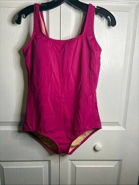Lands' End Bright Magenta One-Piece Swimsuit